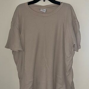 Zara Tan Short Sleeve Tee Classic Crew Neck
